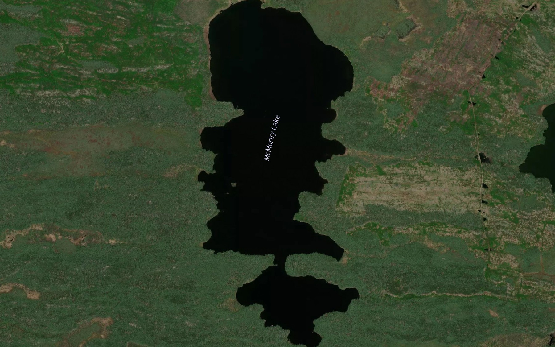 Satellite map of the McMurtry Lake