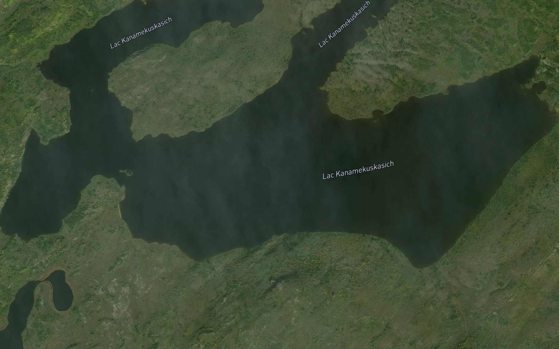 Satellite map of the Lac Kanamekuskasich