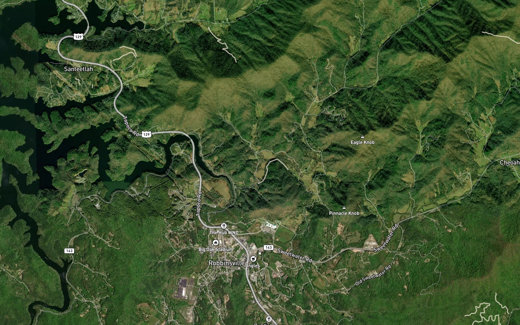 Satellite map of the Pinhook Branch