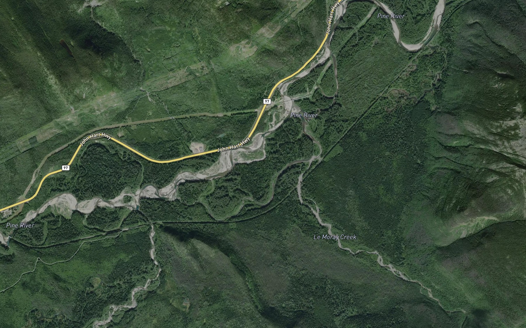 Satellite map of the Cairns Creek