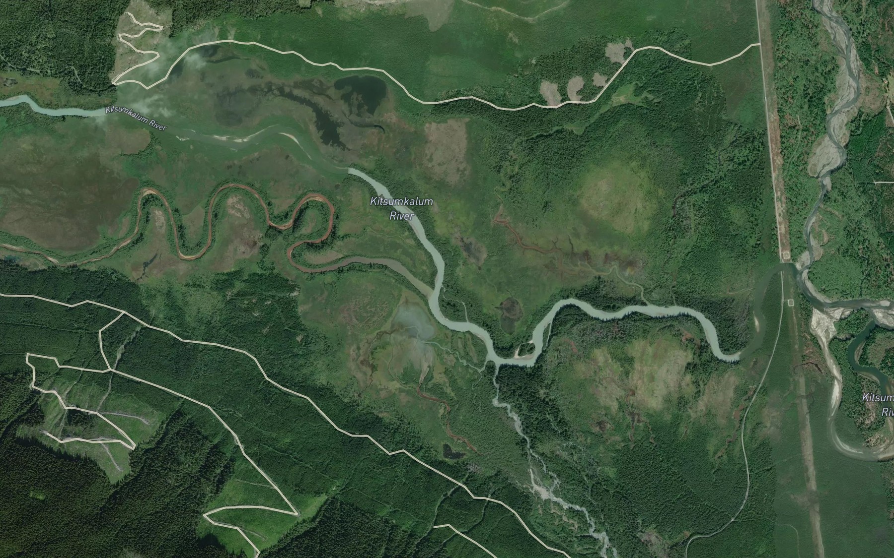 Satellite map of the Mayo Creek