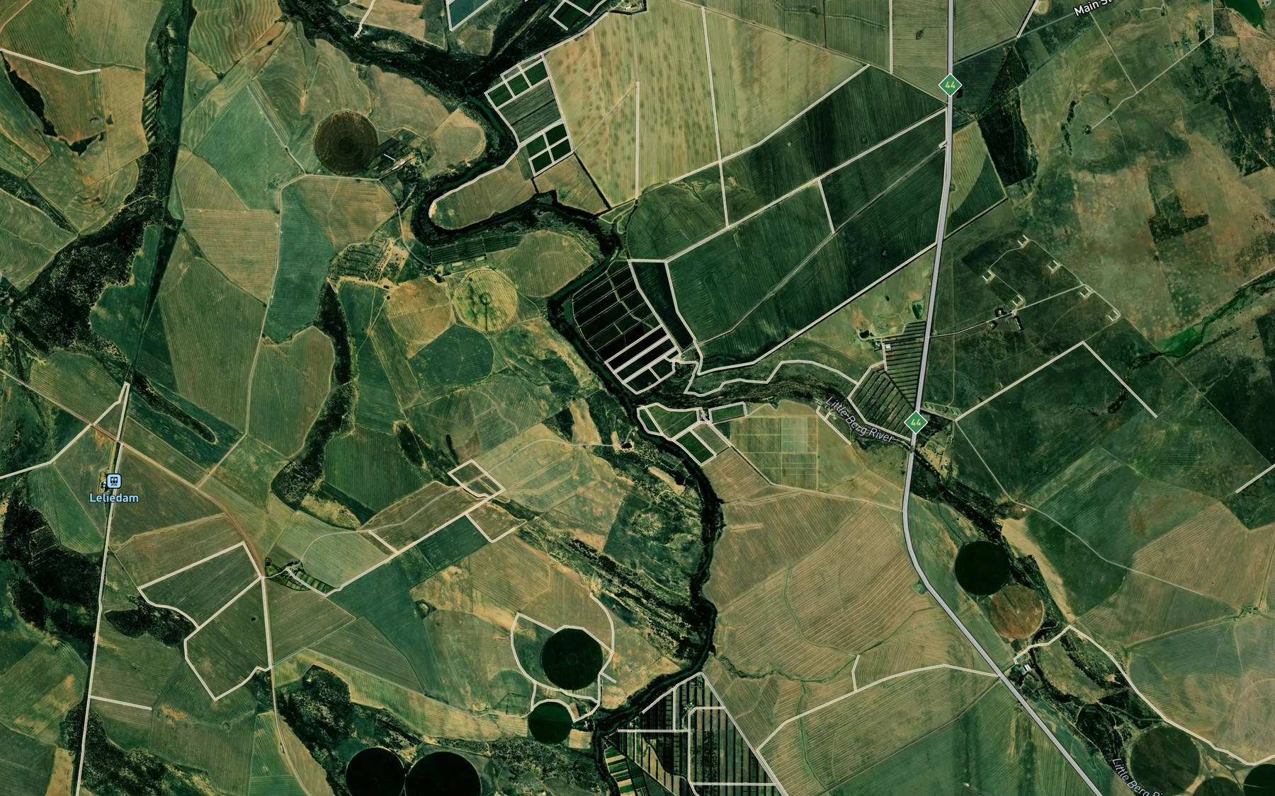 Satellite map of the Klein-Bergrivier