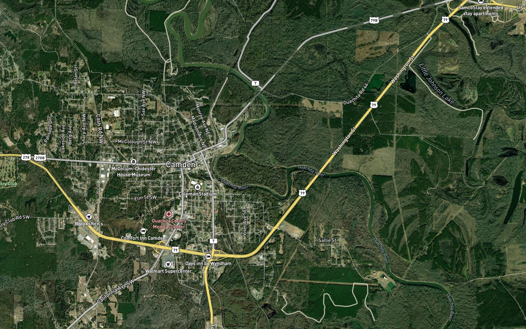 Satellite map of the Treadway Slough