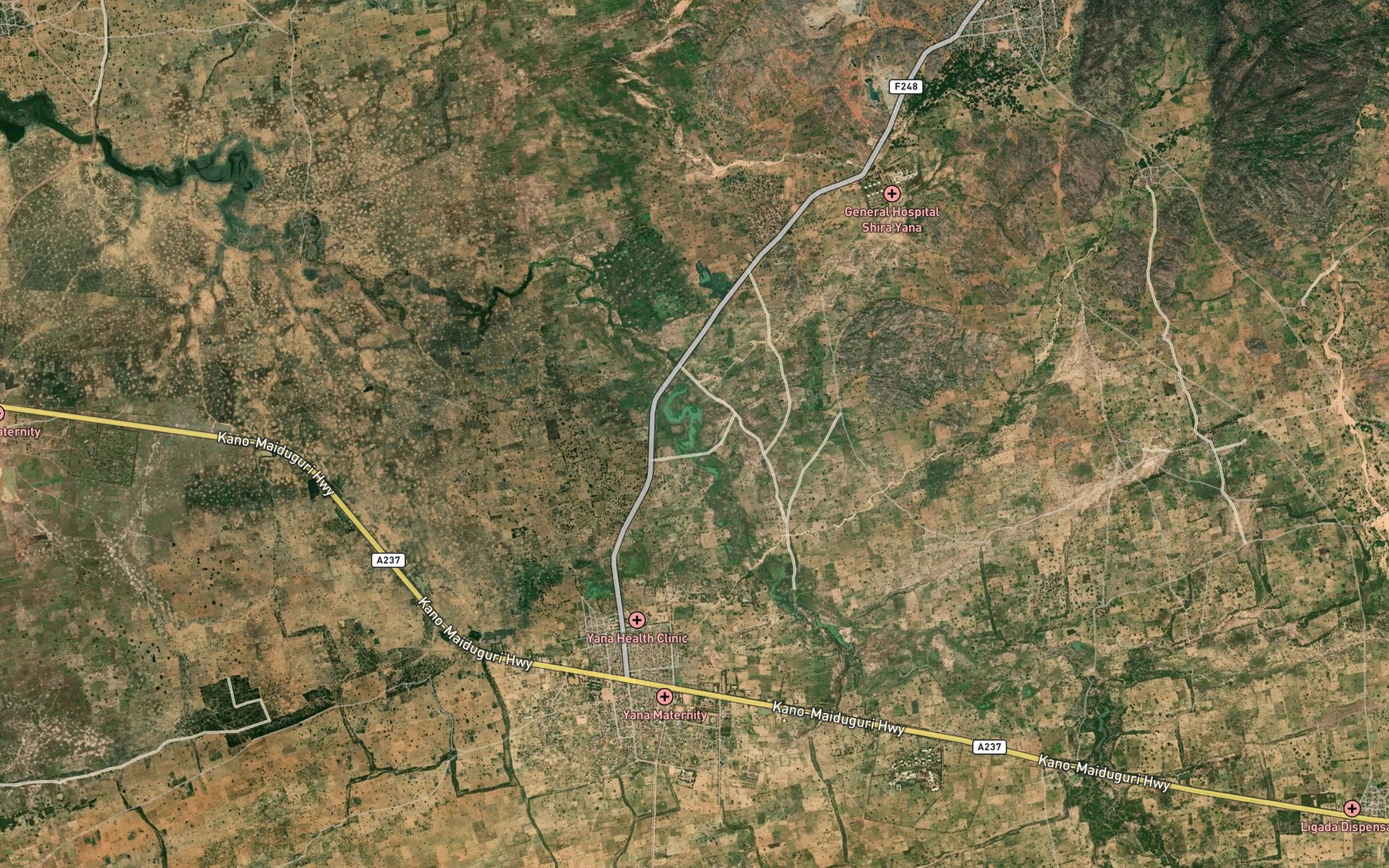 Satellite map of the Yaza