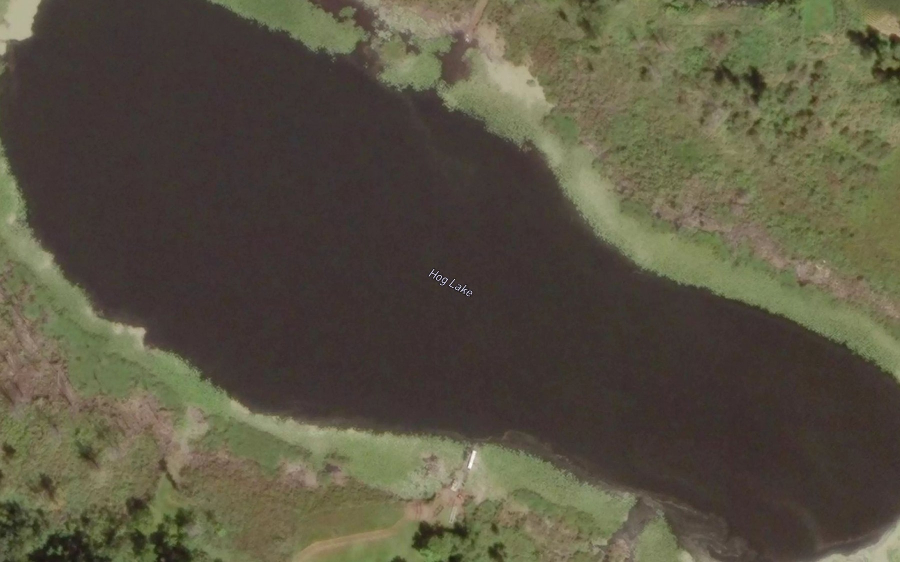 Satellite map of the Hog Lake