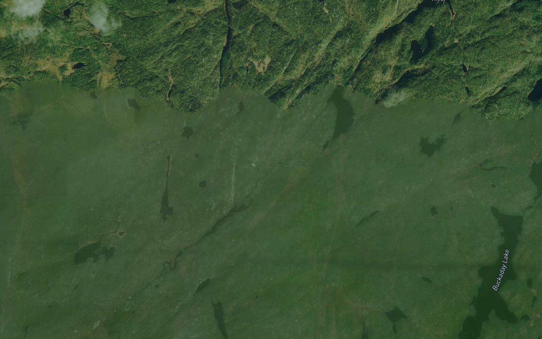 Satellite map of the East Cypress River