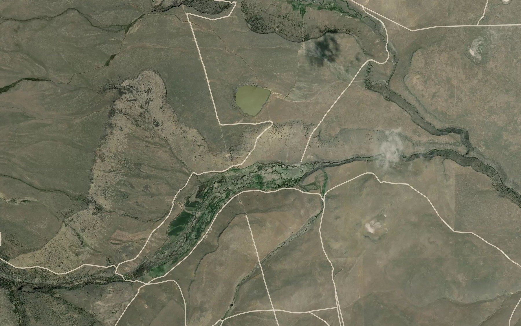 Satellite map of the Clover Creek