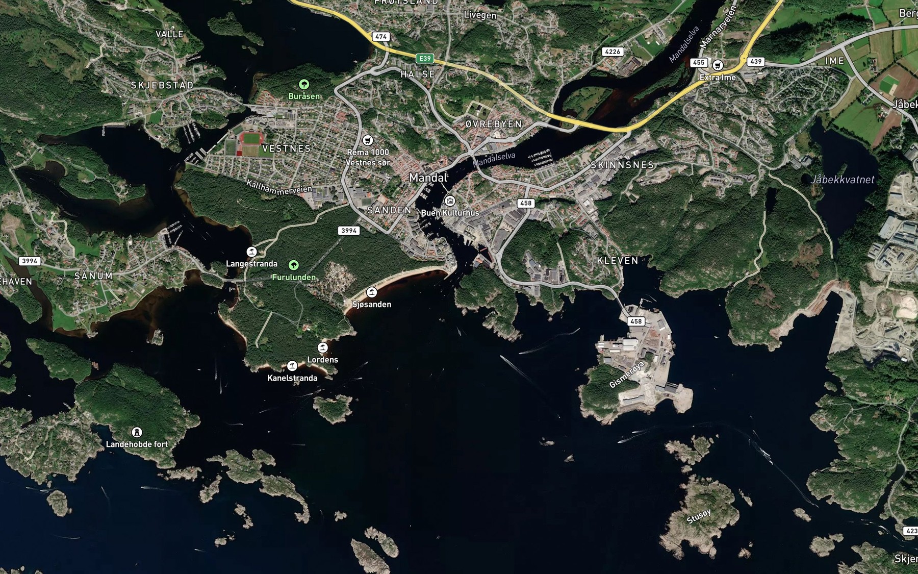 Satellite map of the Suggevika
