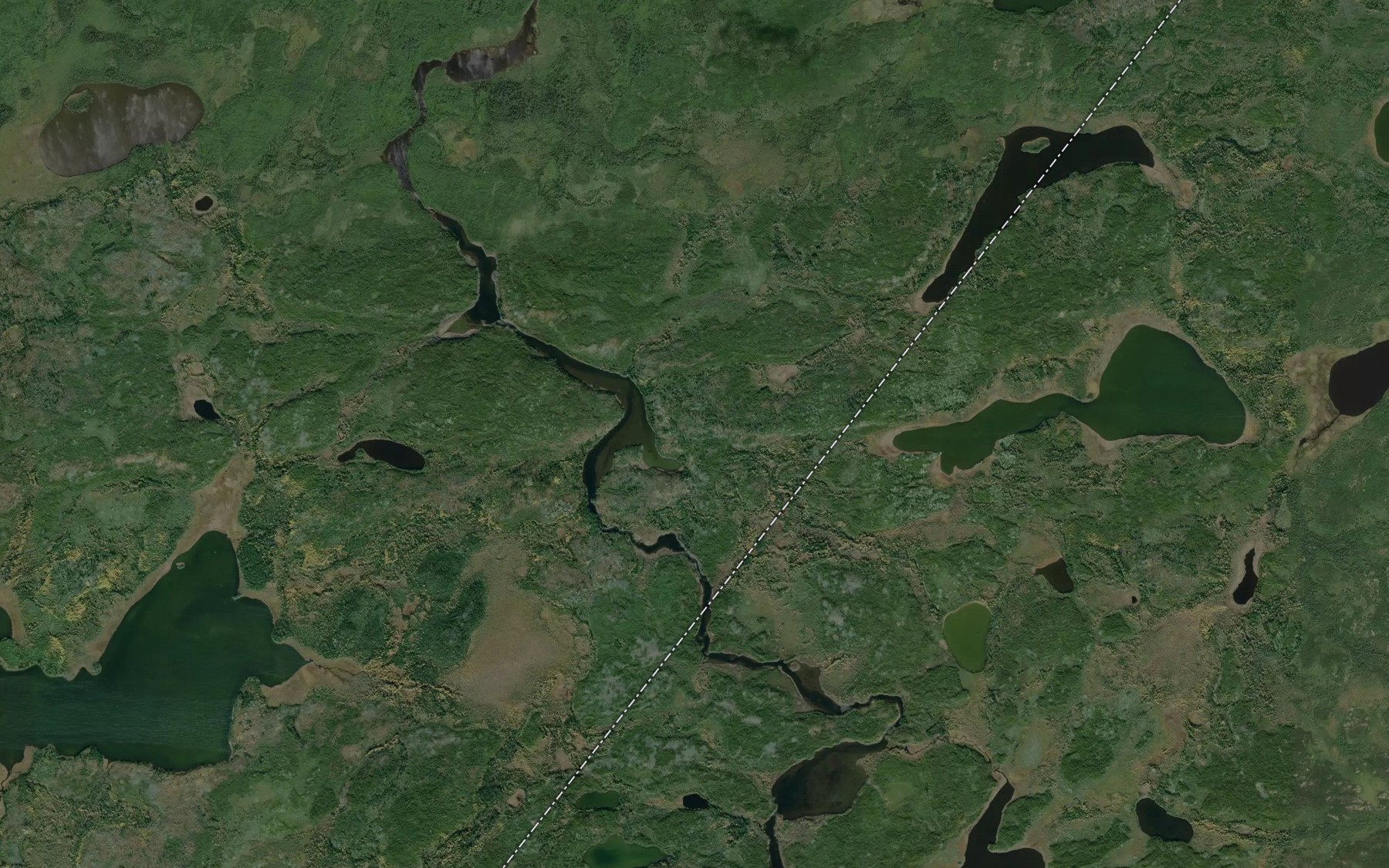 Satellite map of the Red Sucker River