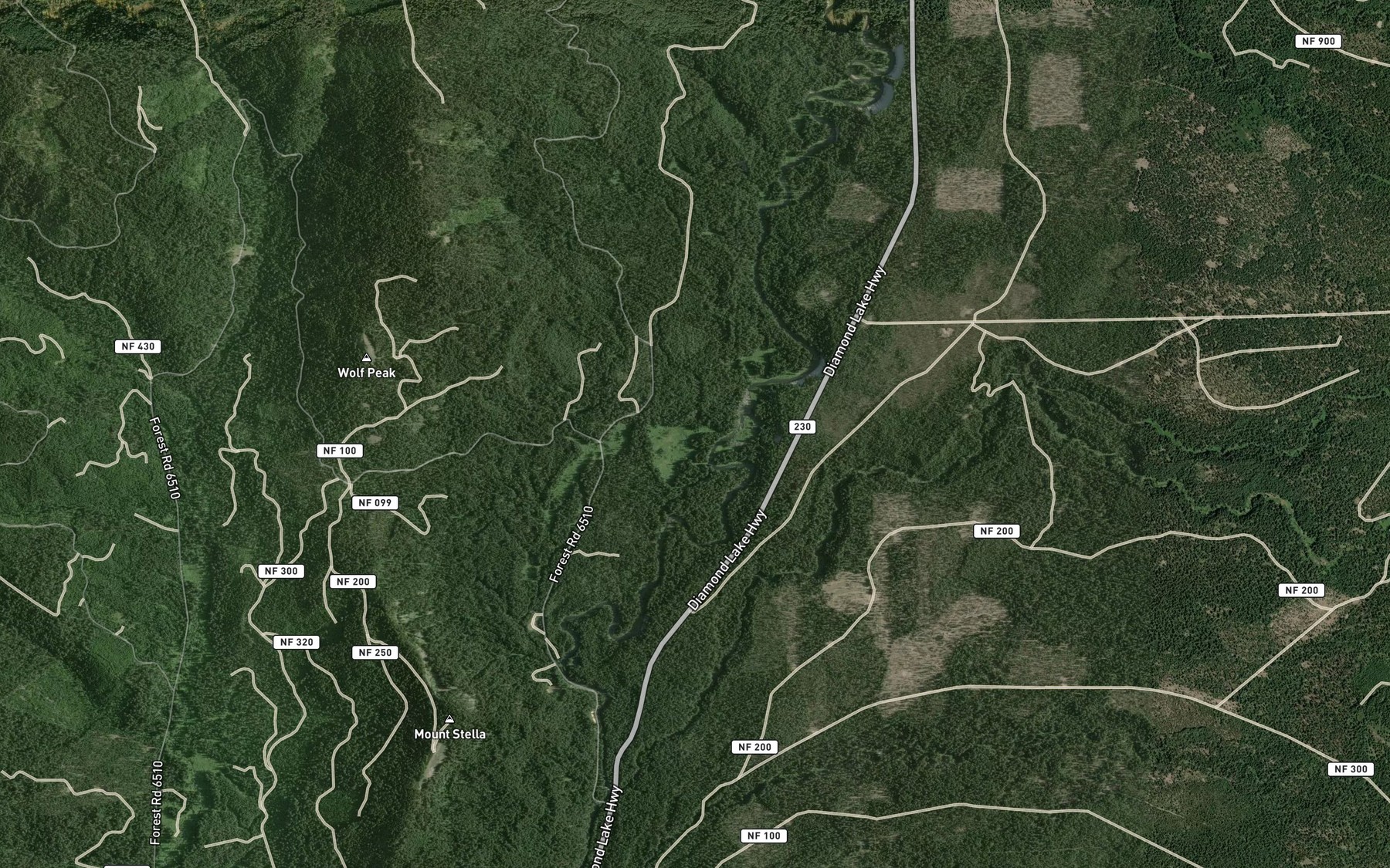 Satellite map of the Bridge Creek