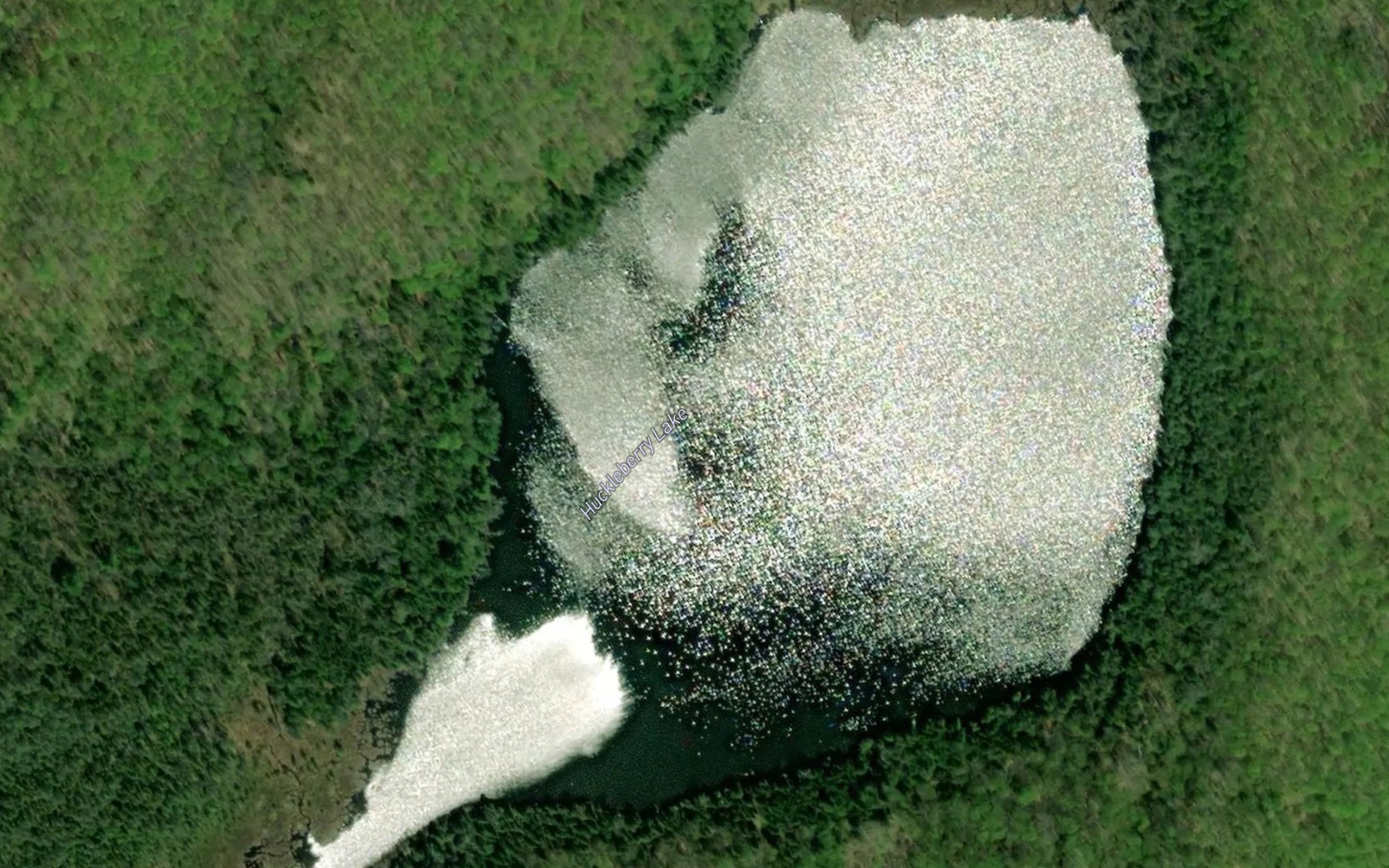 Satellite map of the Huckleberry Lake