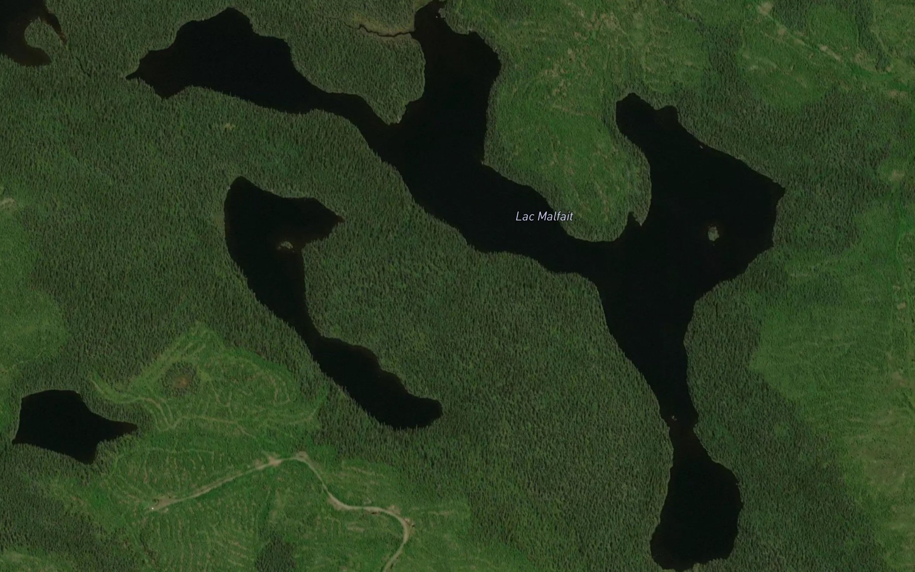 Satellite map of the Lac Malfait