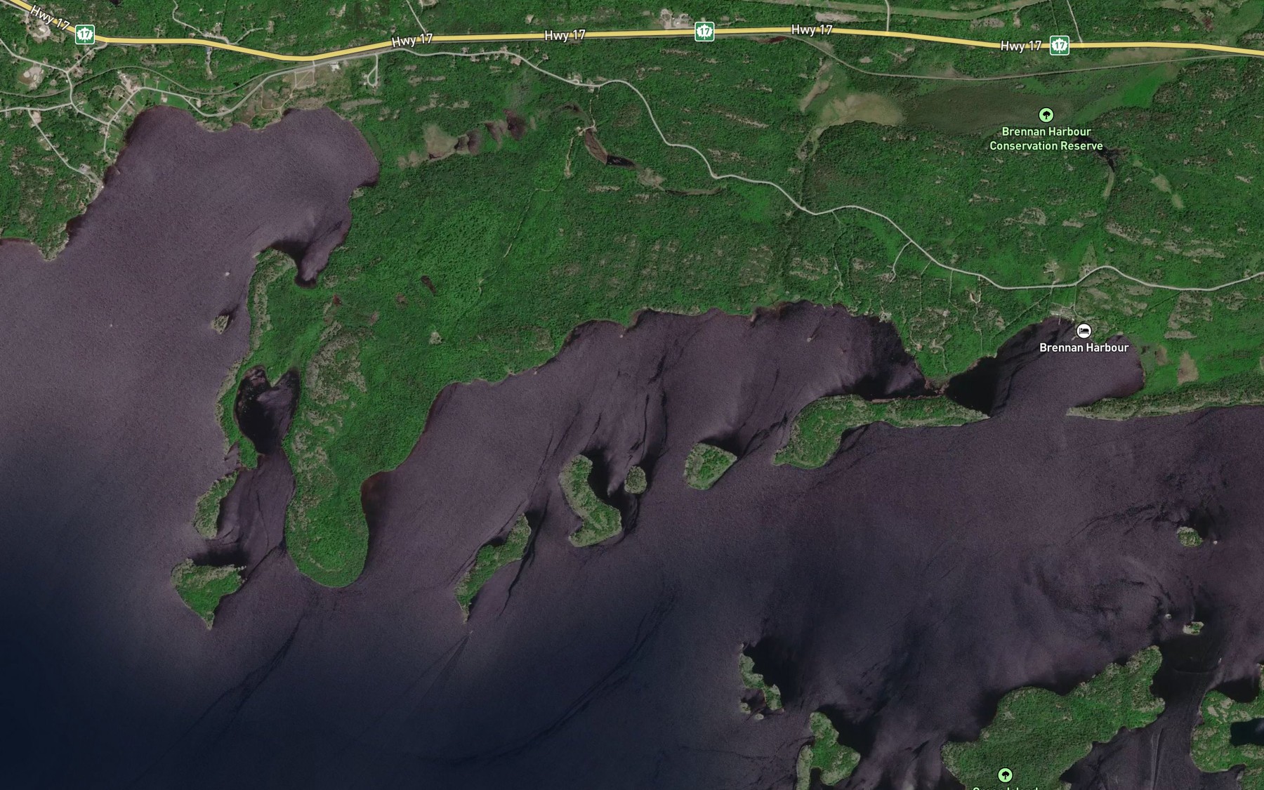 Satellite map of the Vance Bay