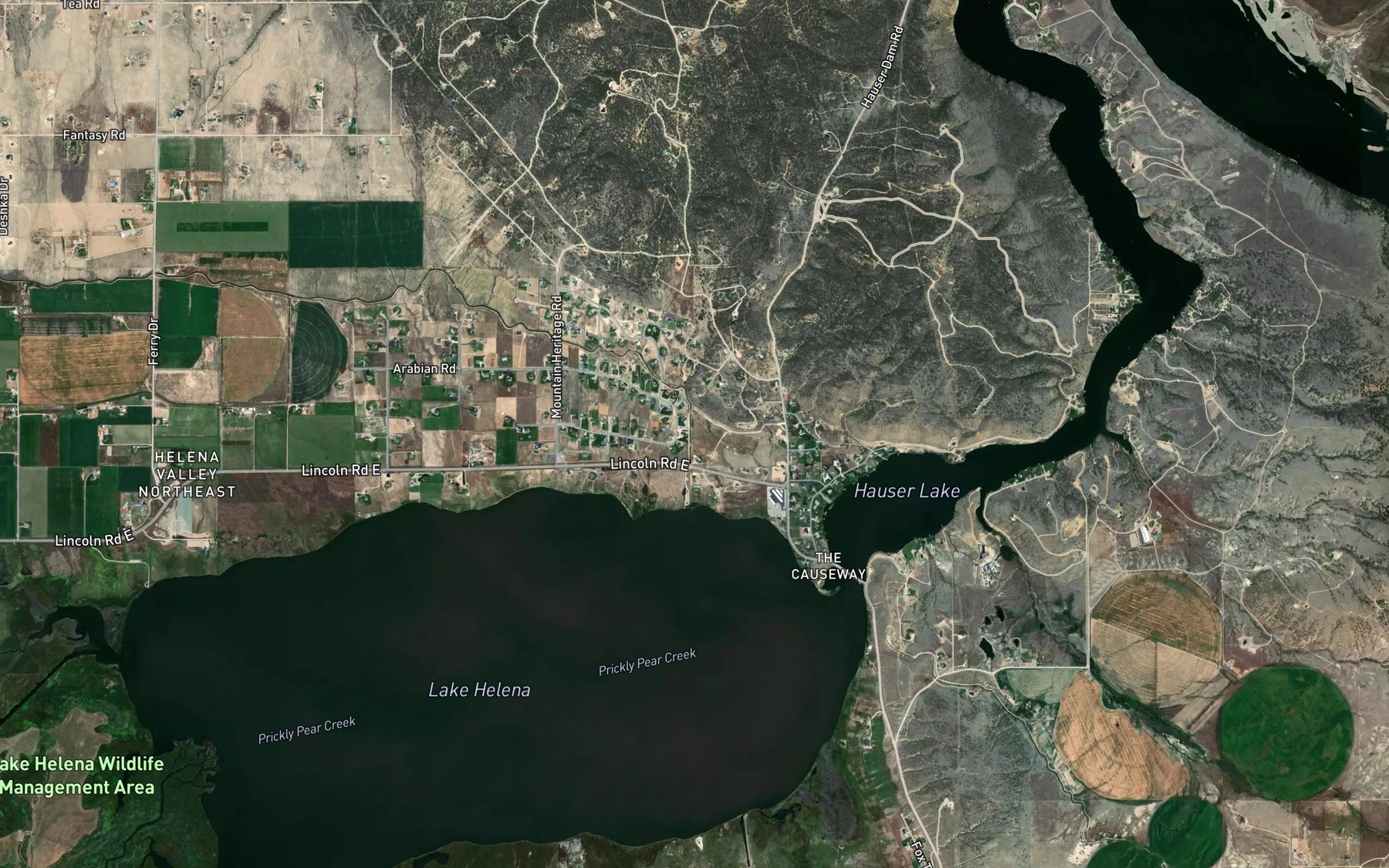 Satellite map of the Helena Valley Canal
