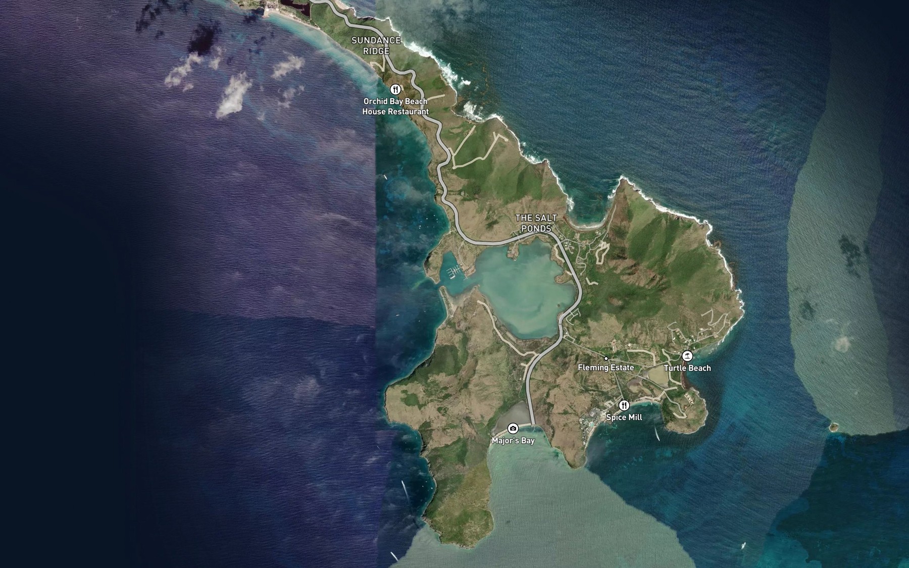 Satellite map of the Little Salt Pond