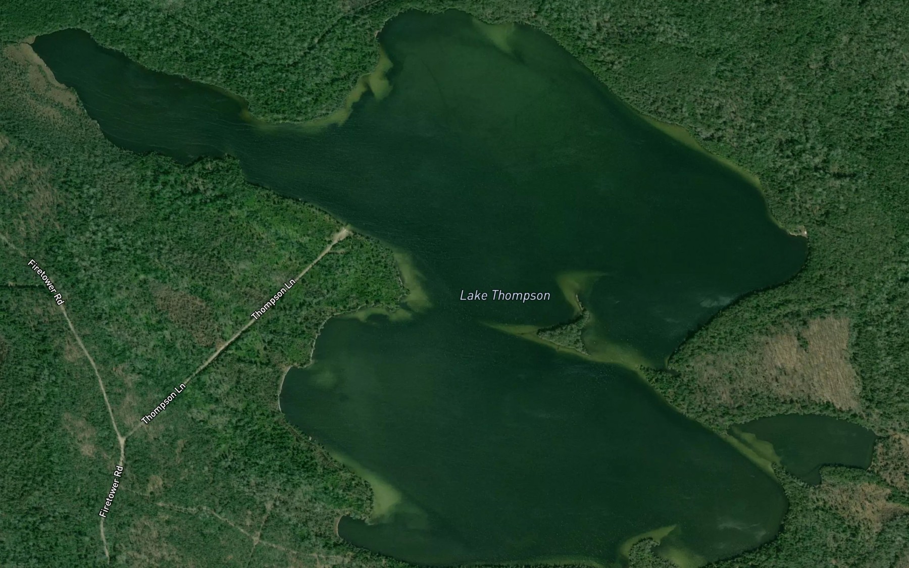 Satellite map of the Thompson Lake
