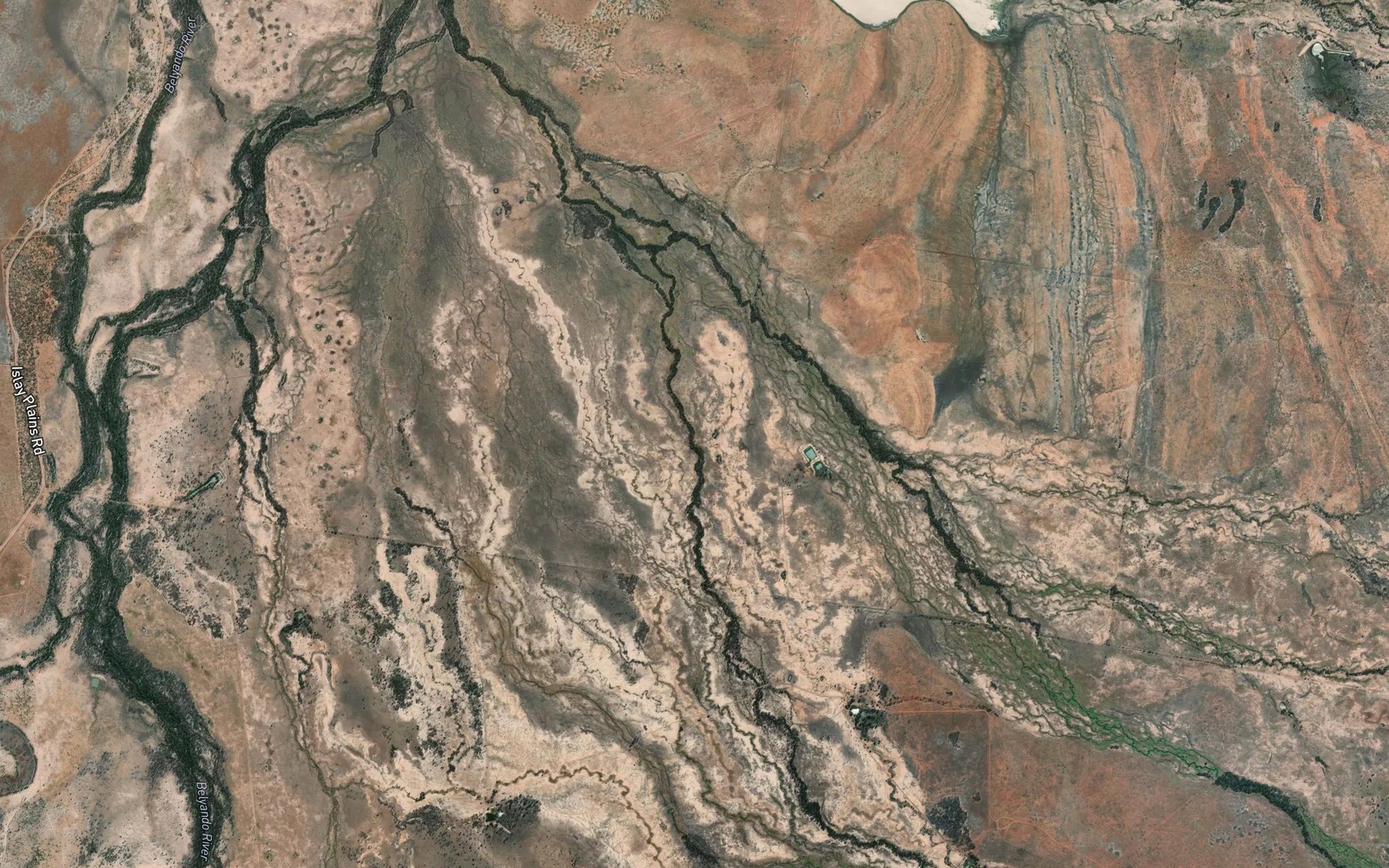 Satellite map of the Pebbly Creek