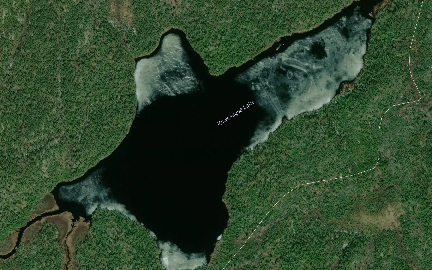 Satellite map of the Kawesaqua Lake