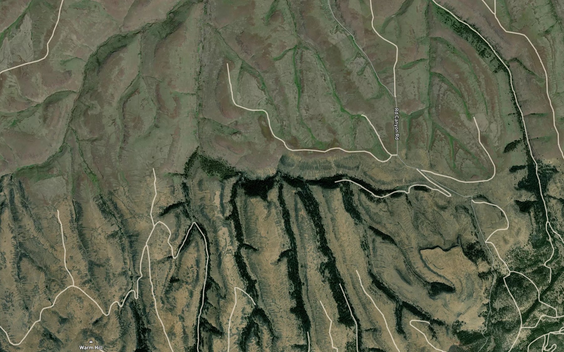 Satellite map of the Sperry Creek