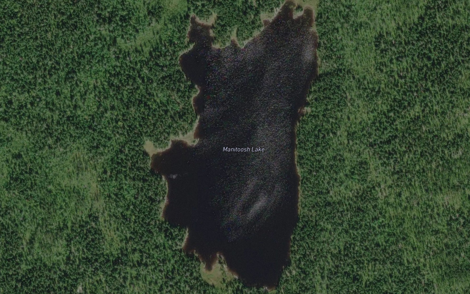 Satellite map of the Manitoosh Lake