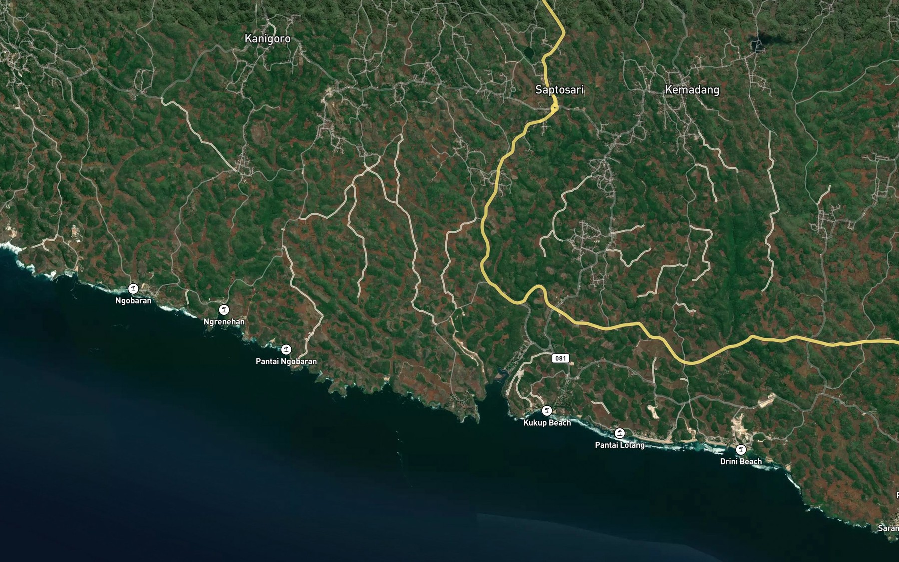 Satellite map of the Telaga Belik