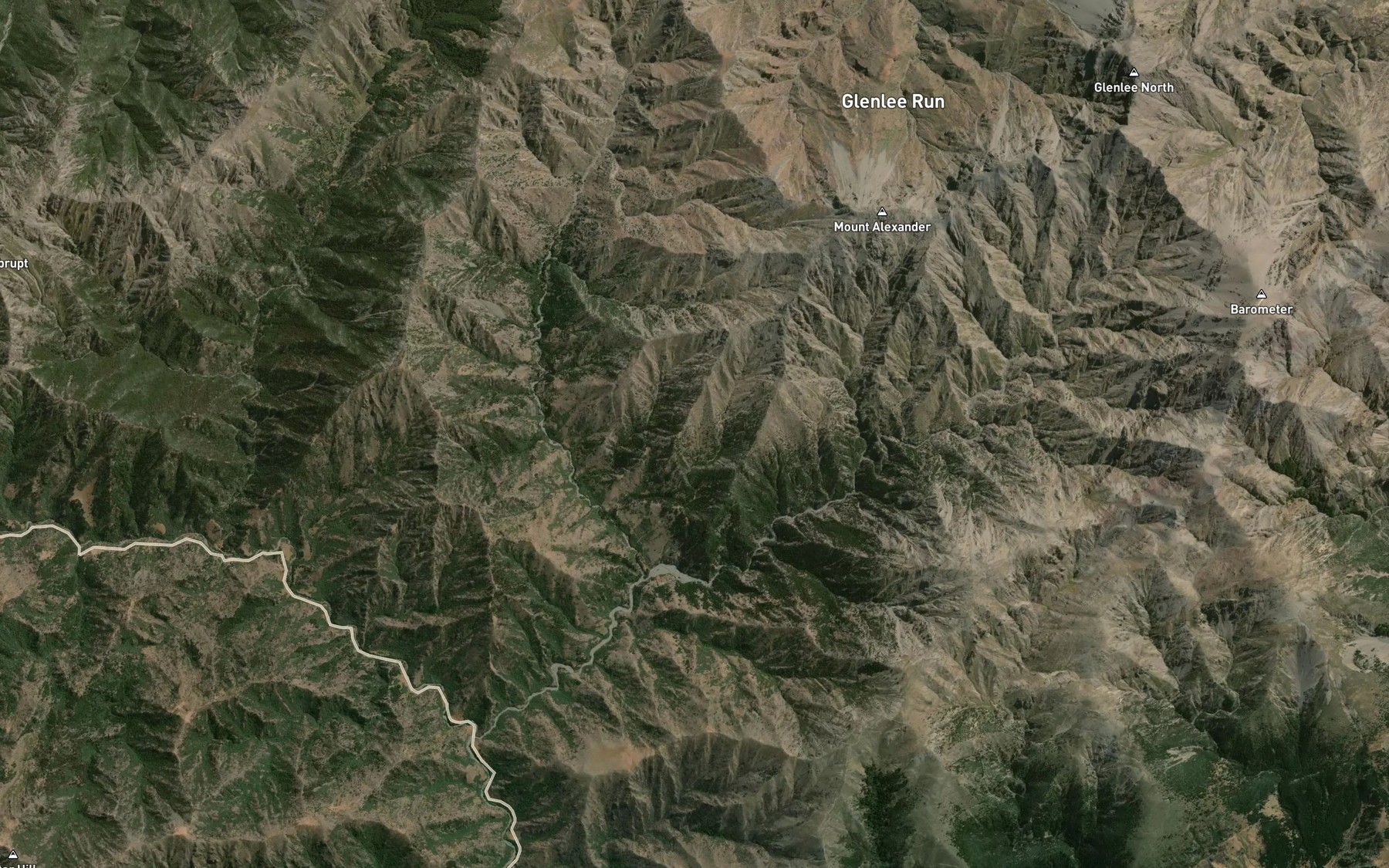 Satellite map of the Tin Hut Stream
