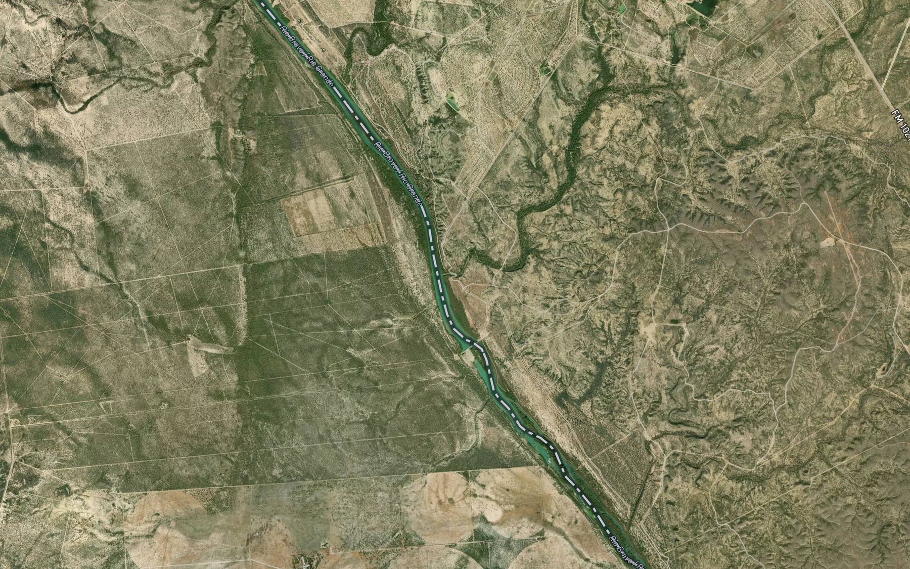 Satellite map of the Cuervo Creek