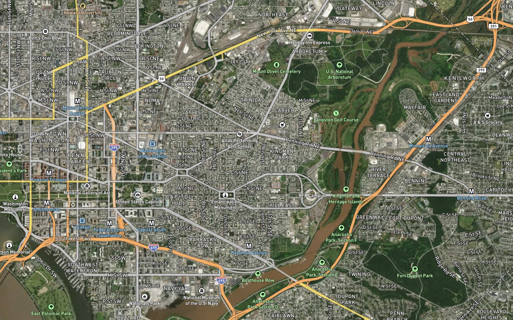 Satellite map of the Federal Spring (historical)
