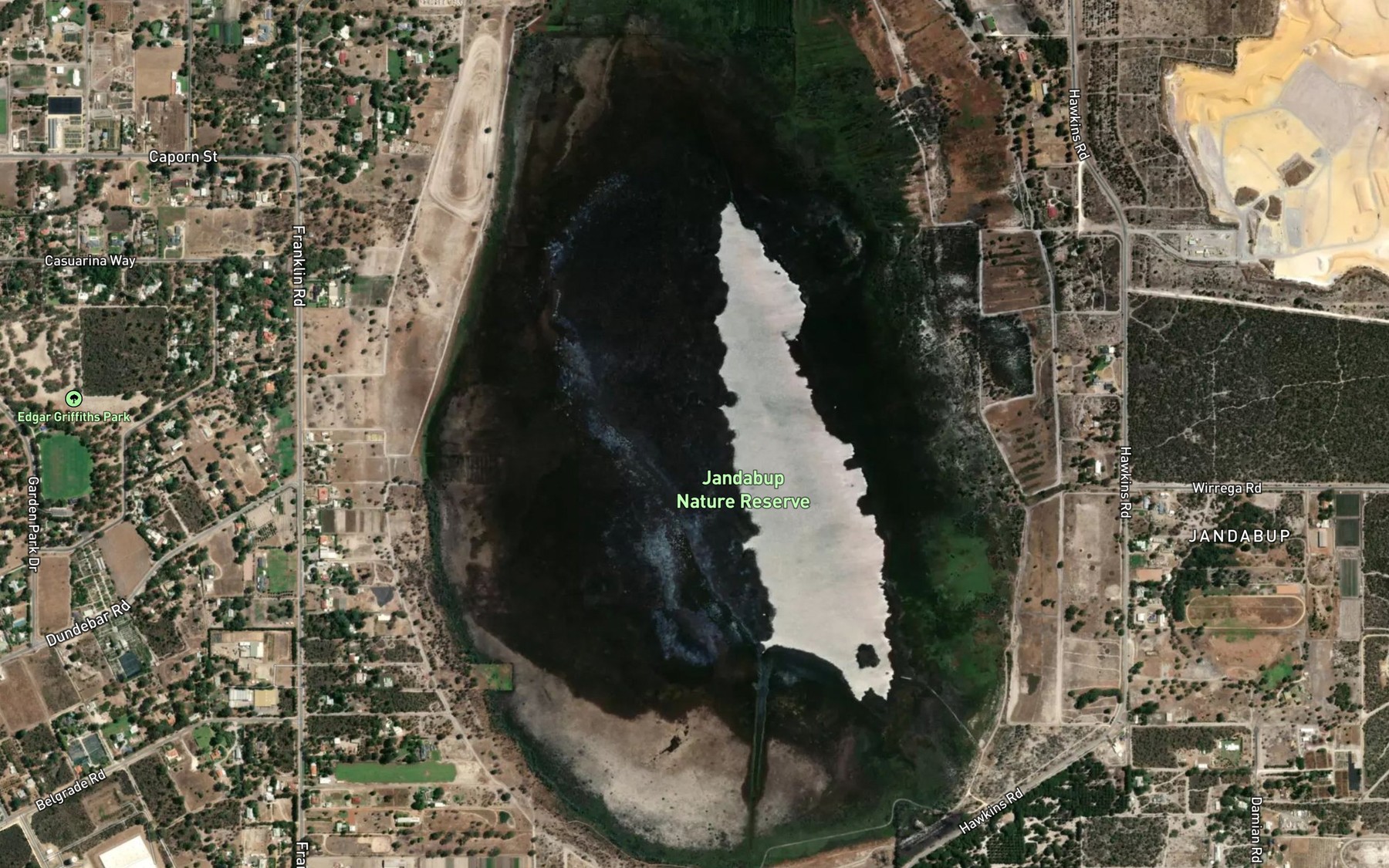 Satellite map of the Jandabup Lake