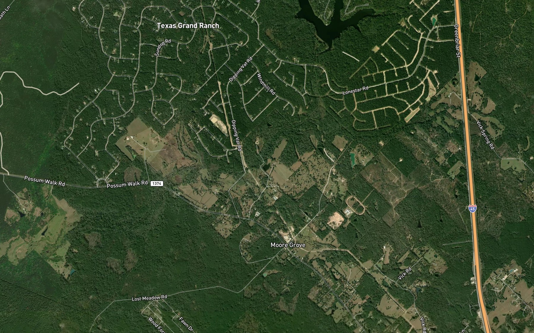 Satellite map of the Plum Lake