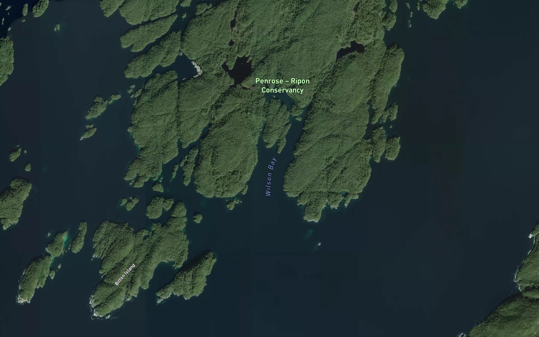 Satellite map of the Wilson Bay