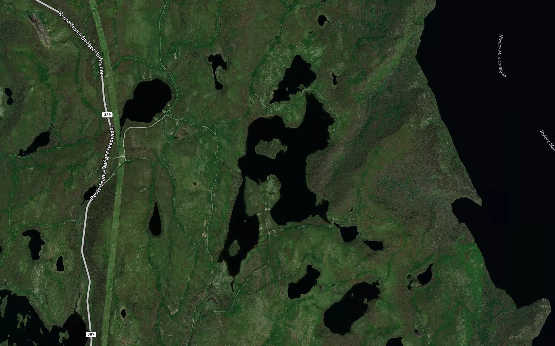 Satellite map of the Lac Ti-Gars