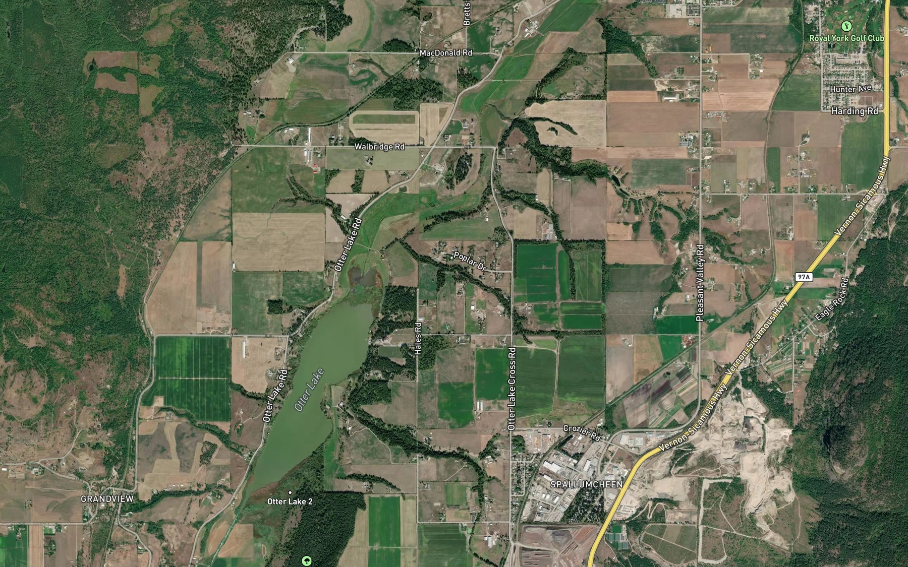 Satellite map of the Anselm Creek