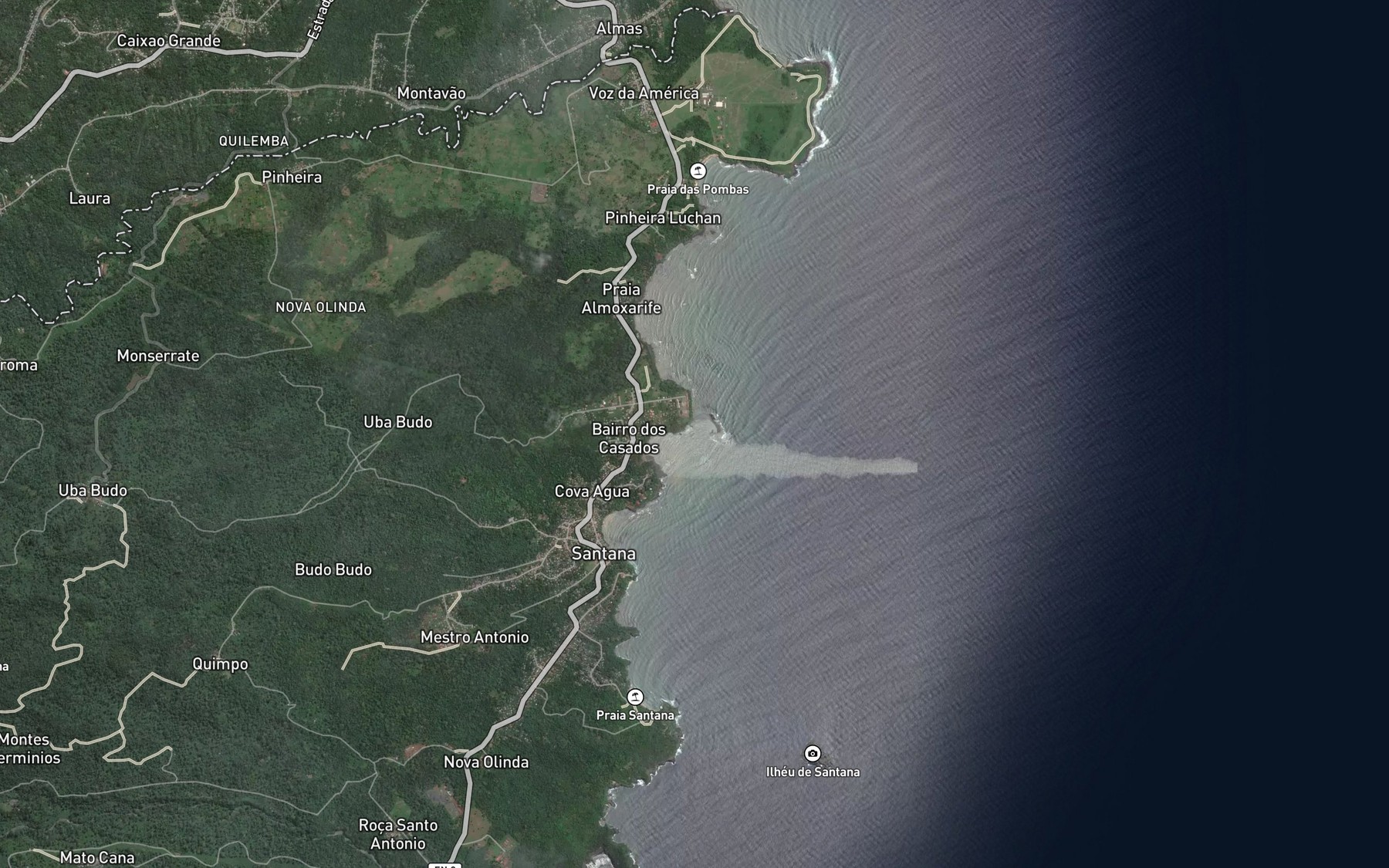 Satellite map of the Agua Canoa