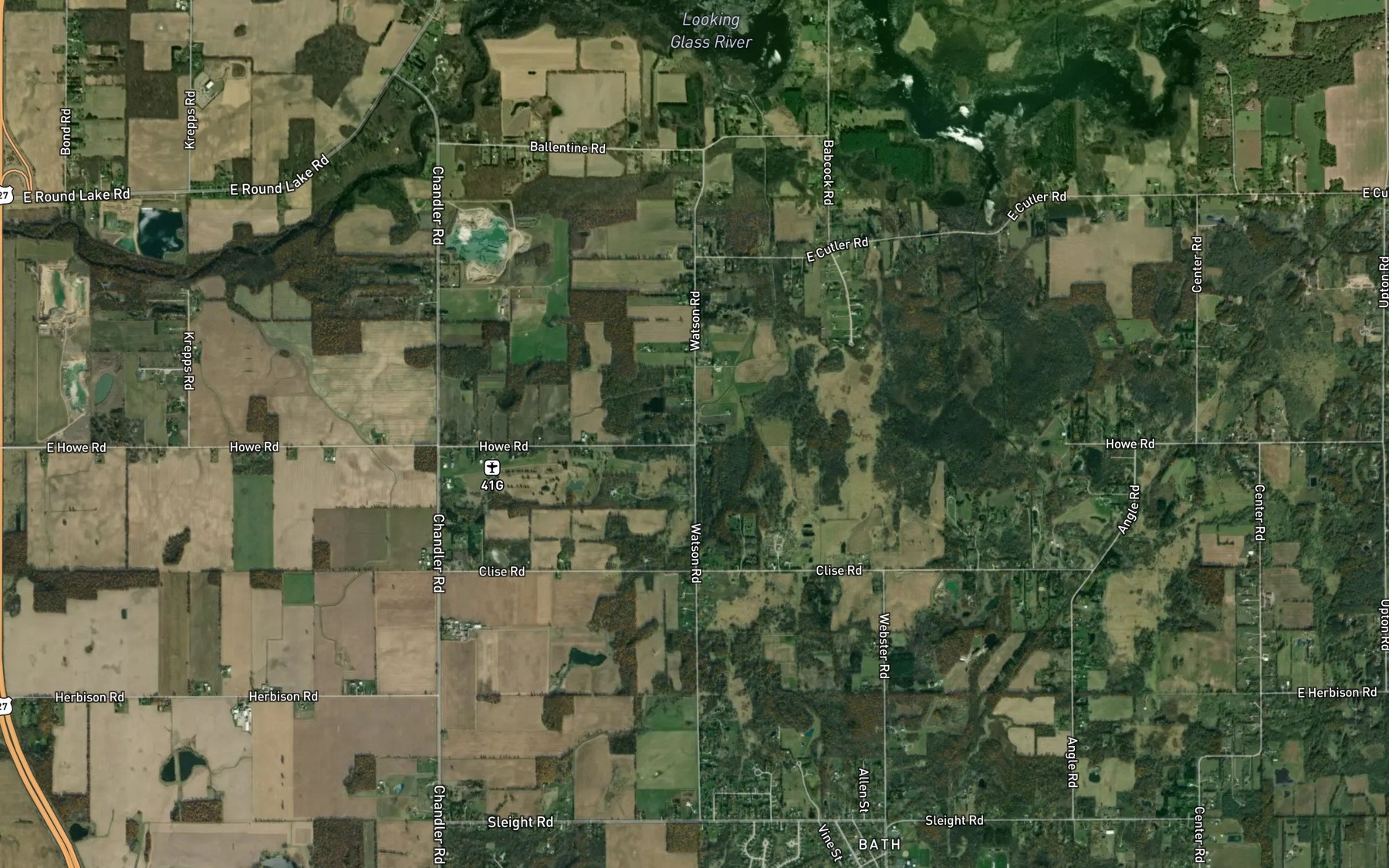 Satellite map of the Sleight Drain