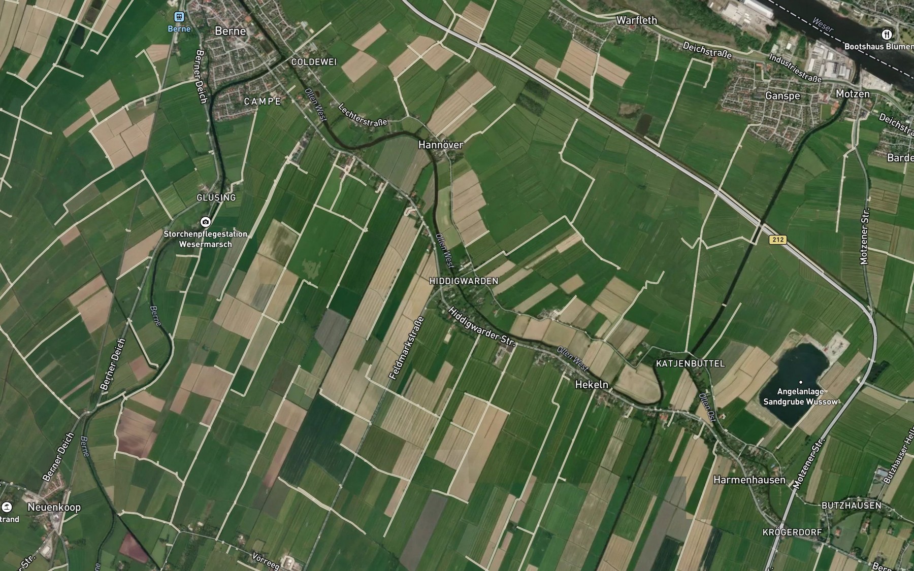 Satellite map of the Ollen