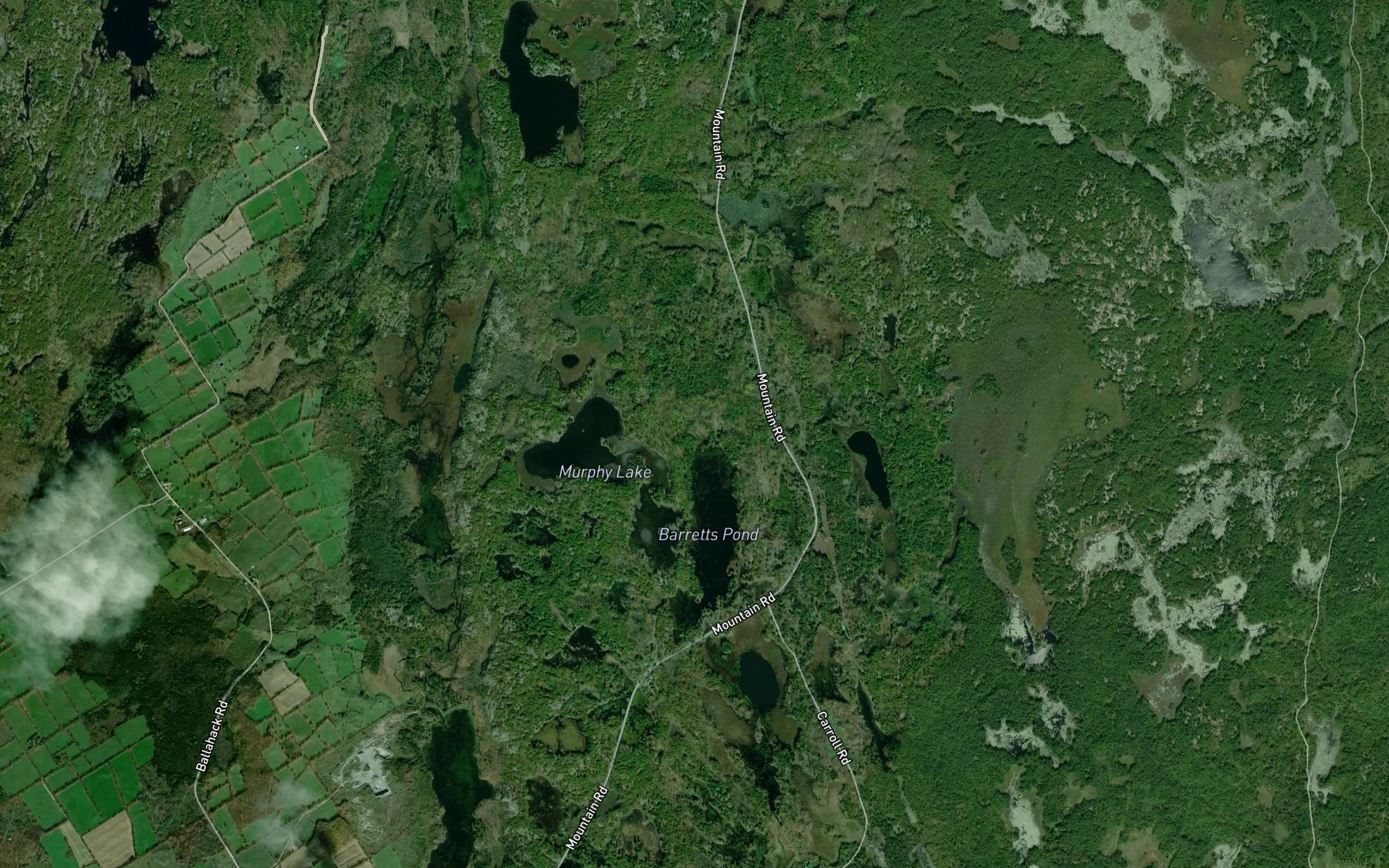 Satellite map of the Barretts Pond