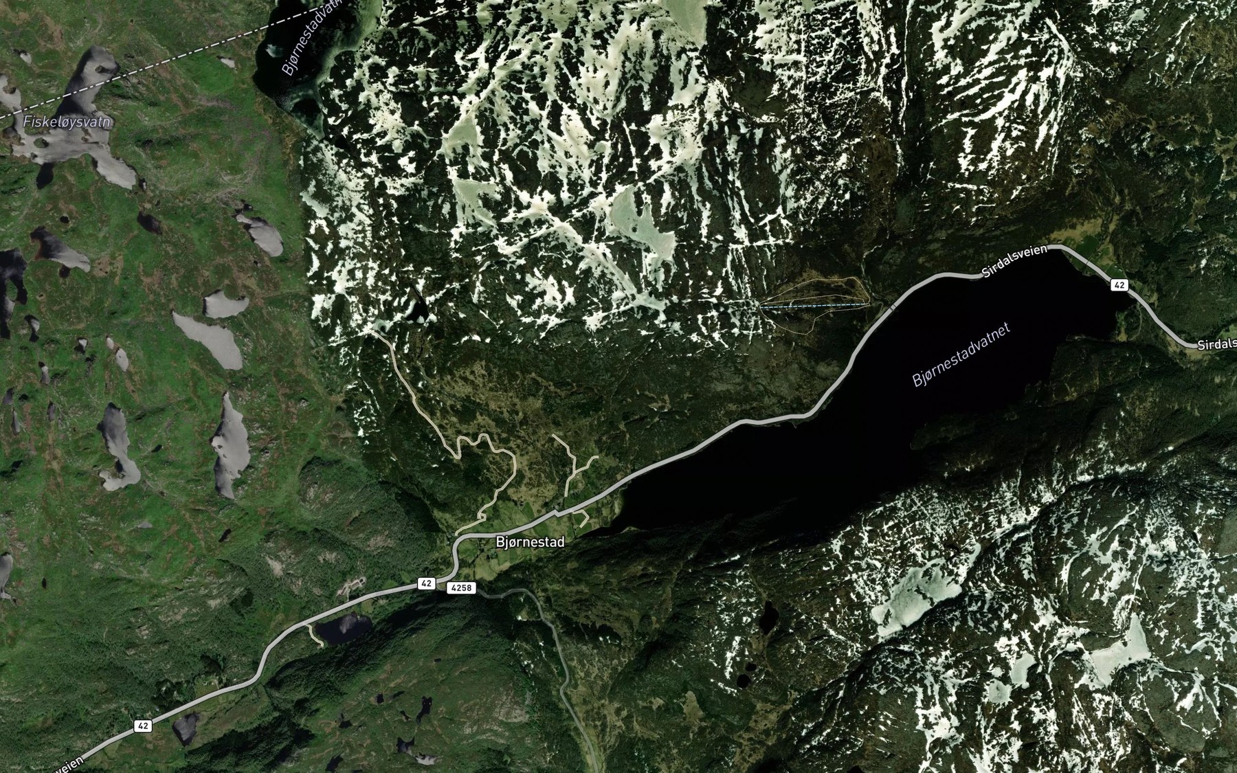 Satellite map of the Indrefossen