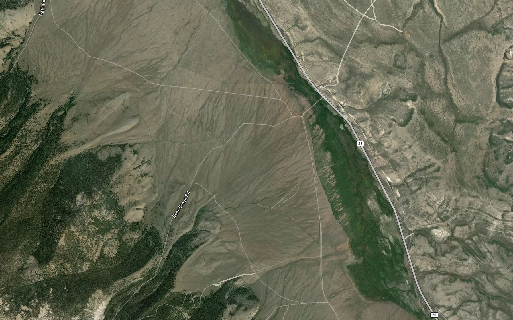 Satellite map of the Deer Creek