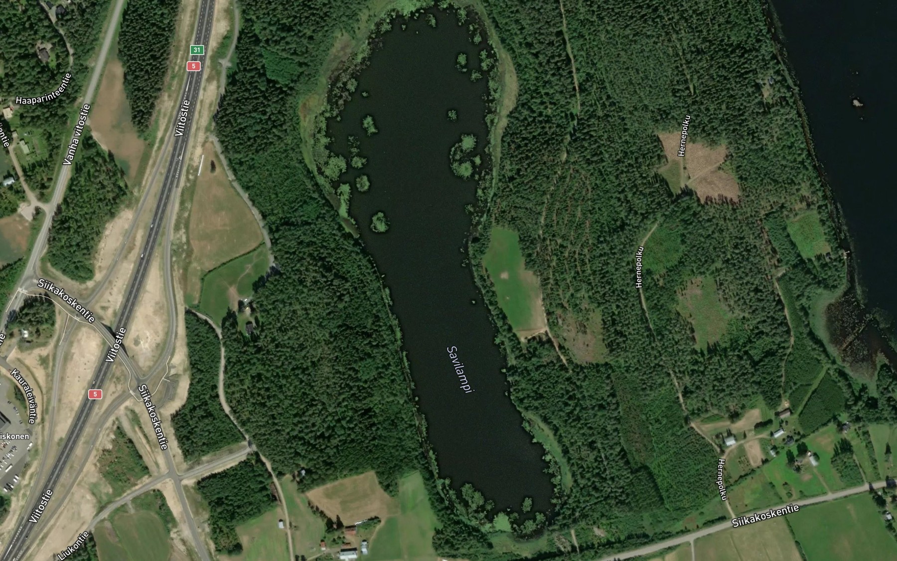 Satellite map of the Savilampi