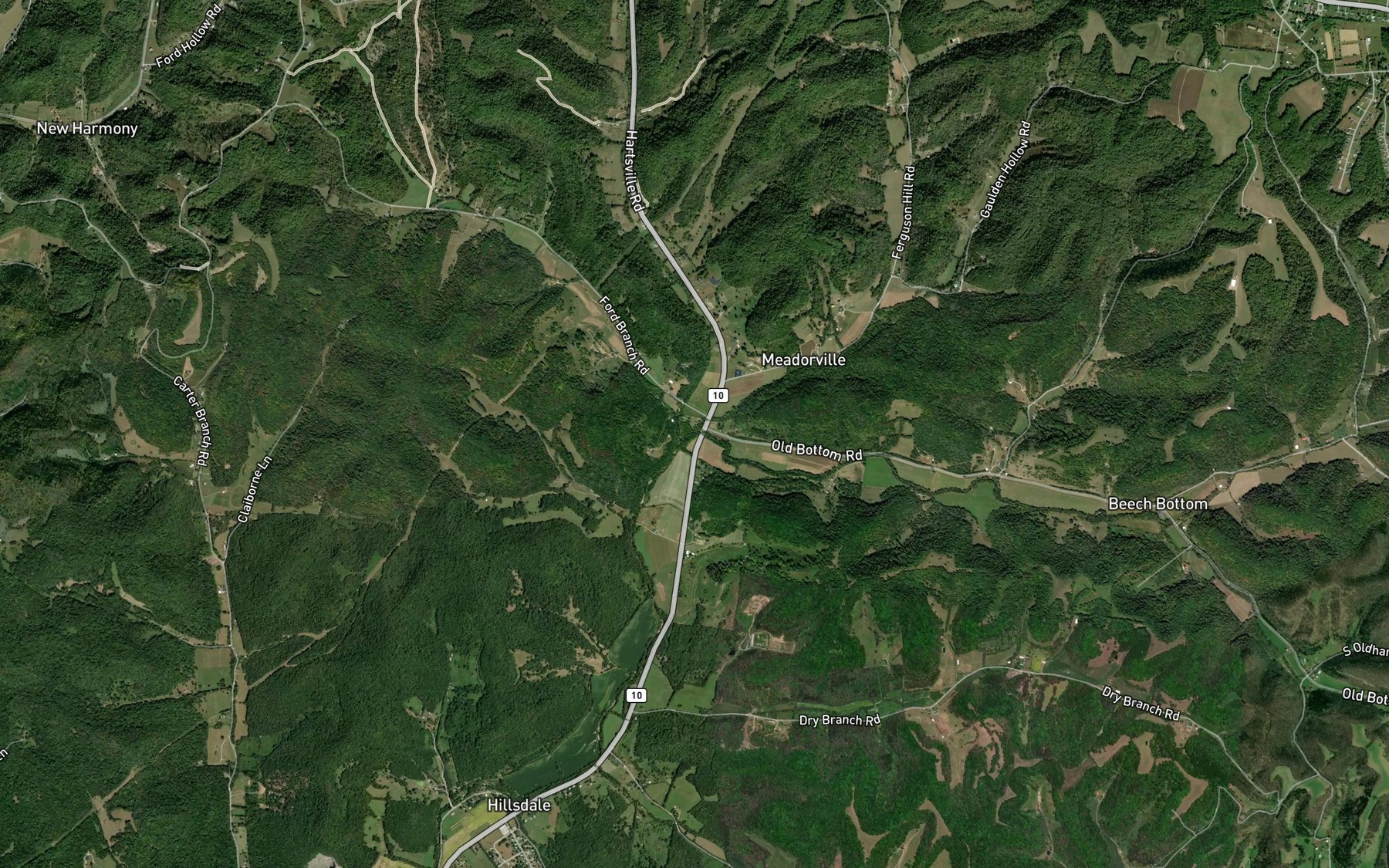 Satellite map of the Sullivan Branch
