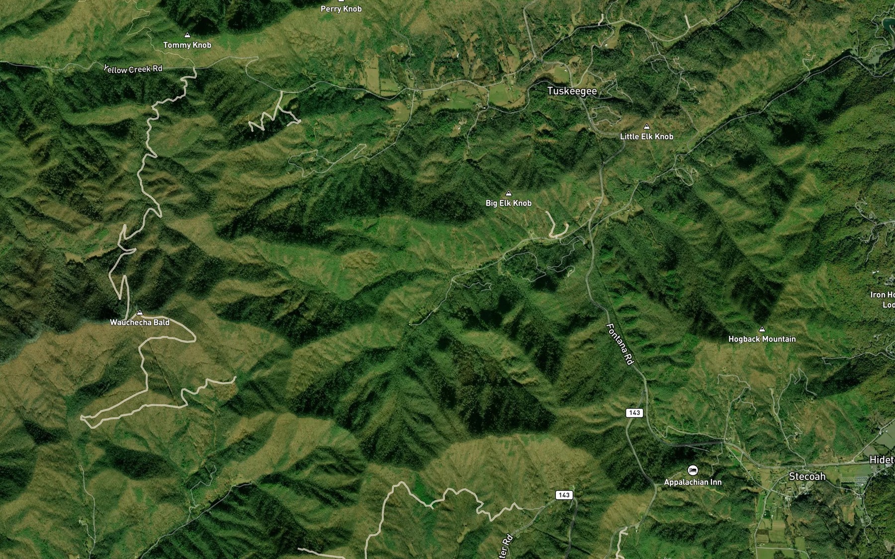 Satellite map of the South Fork Sawyer Creek