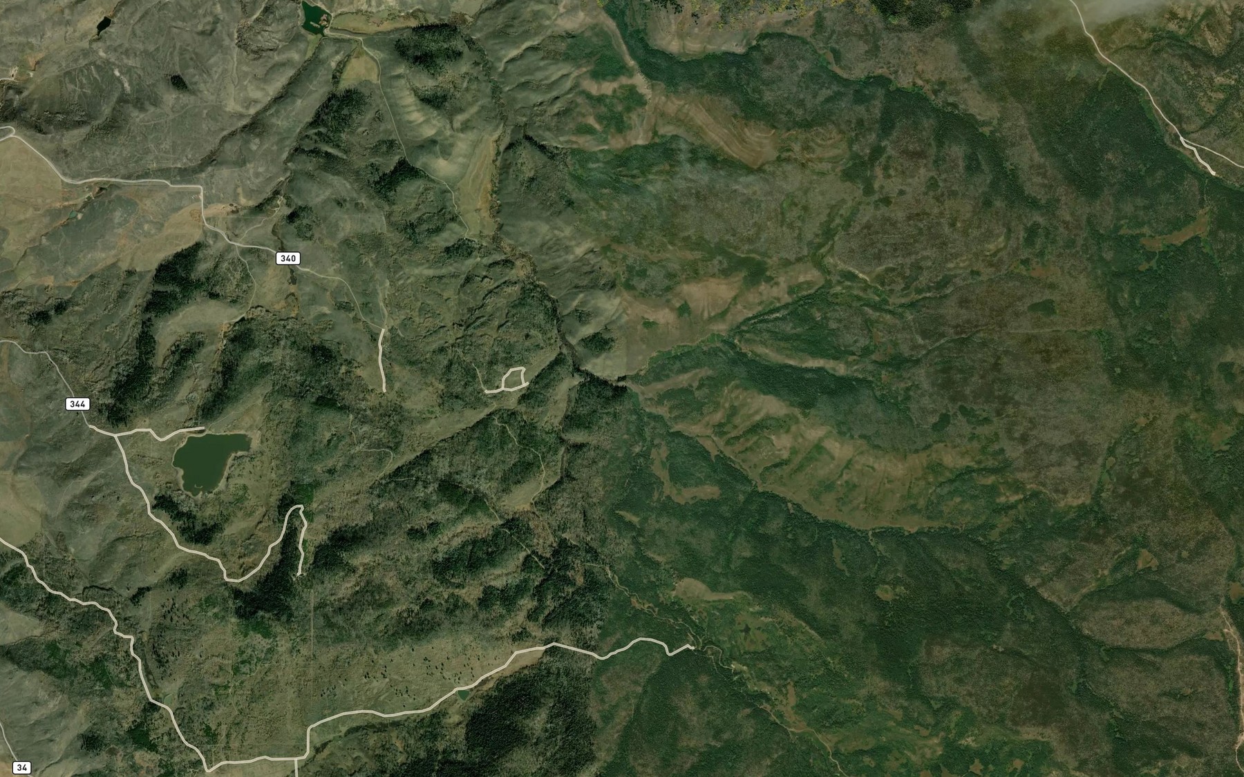 Satellite map of the Cub Creek