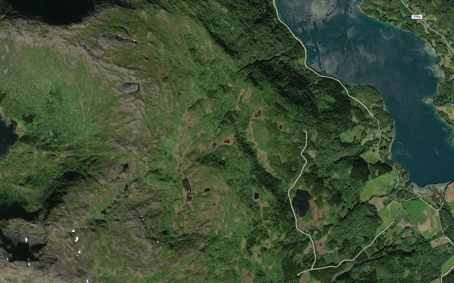 Satellite map of the Brillevatnet