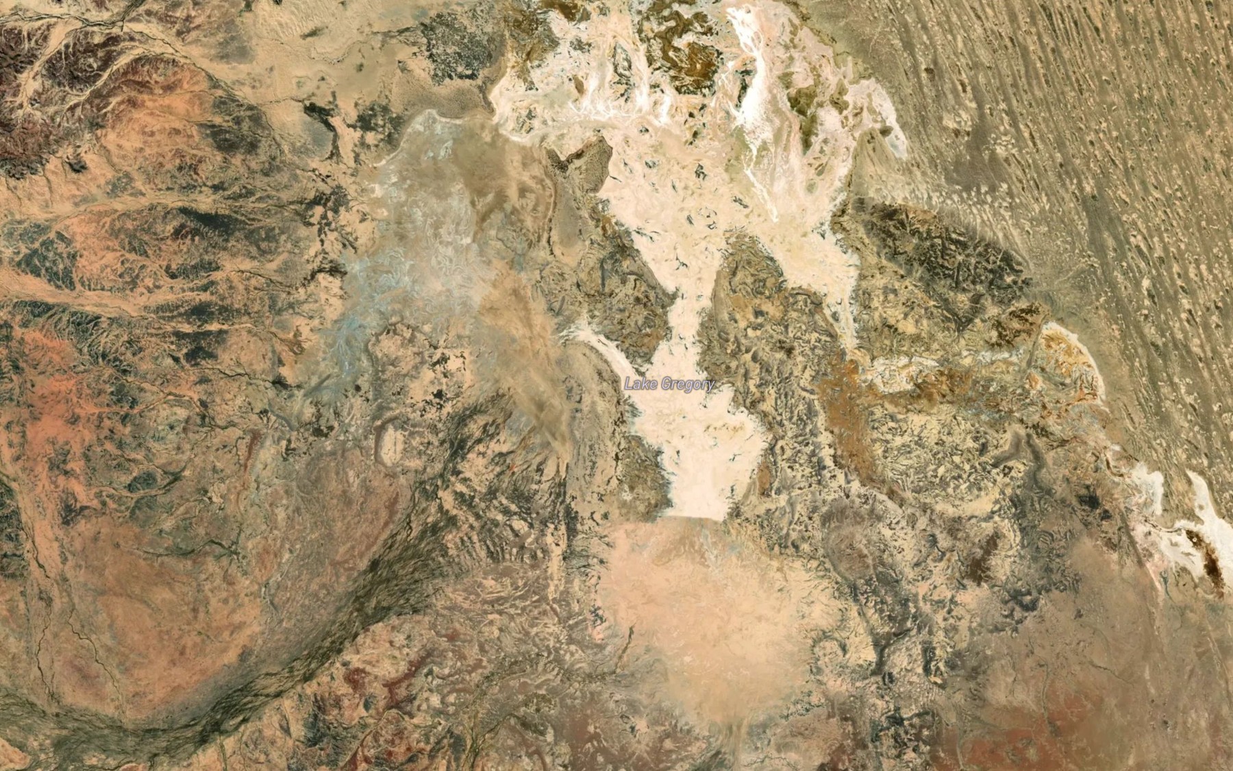 Satellite map of the Lake Gregory