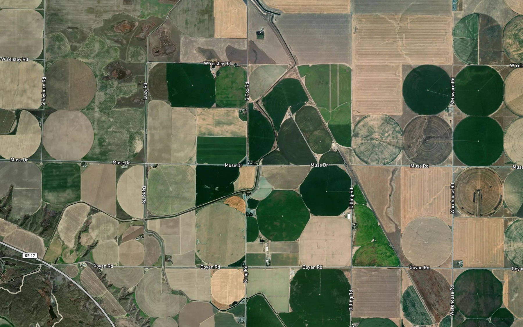 Satellite map of the Scooteney Wasteway