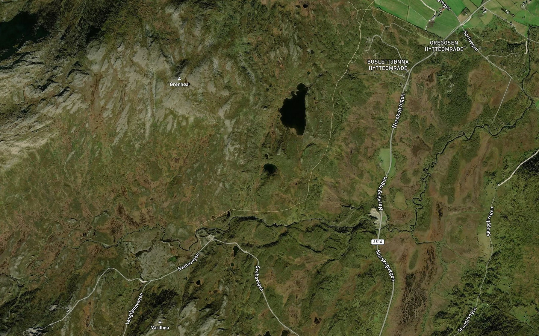 Satellite map of the Vetl-Buslettjonna