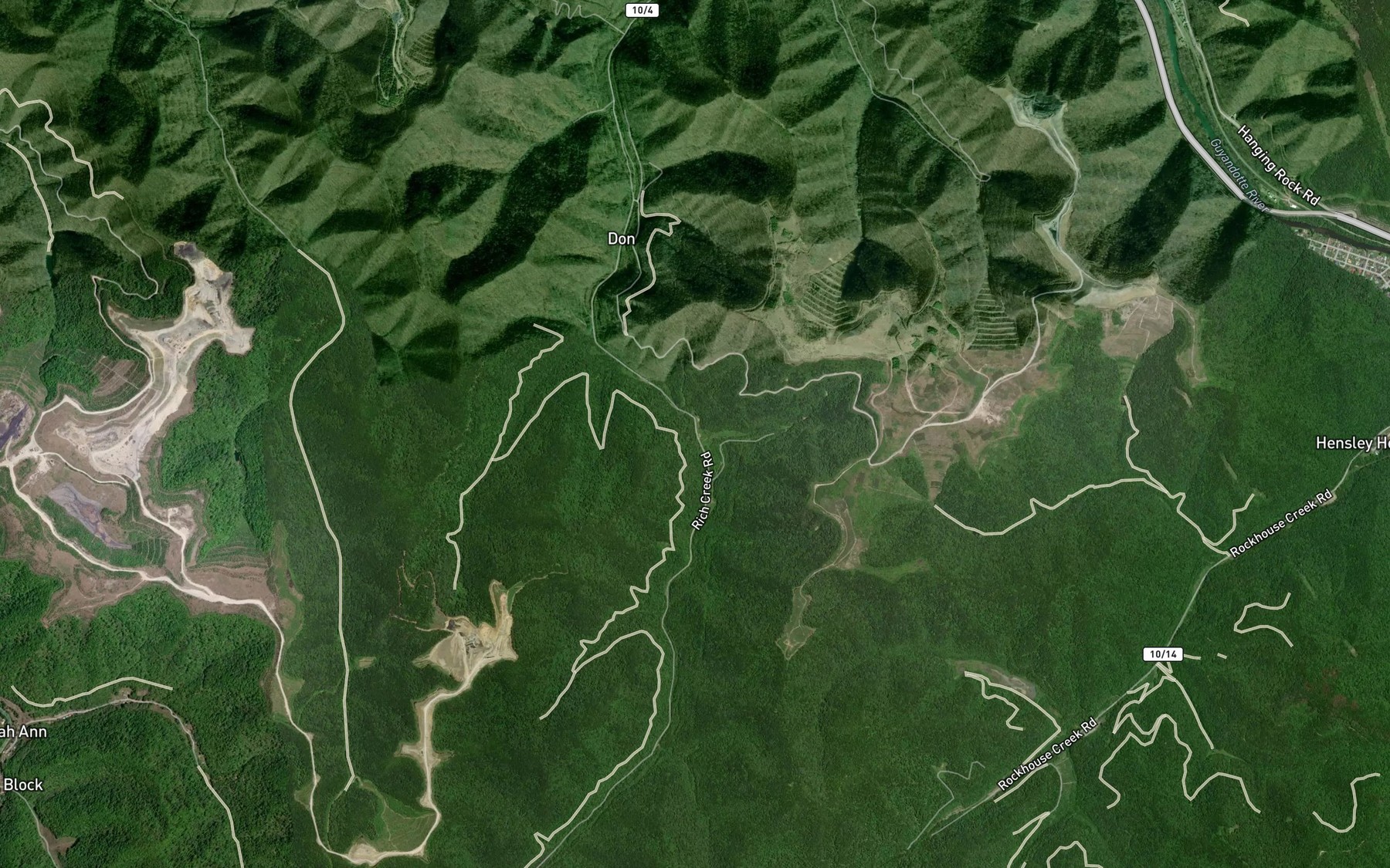 Satellite map of the Laurel Branch