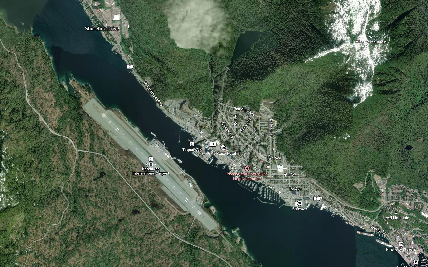 Satellite map of the Carlanna Creek