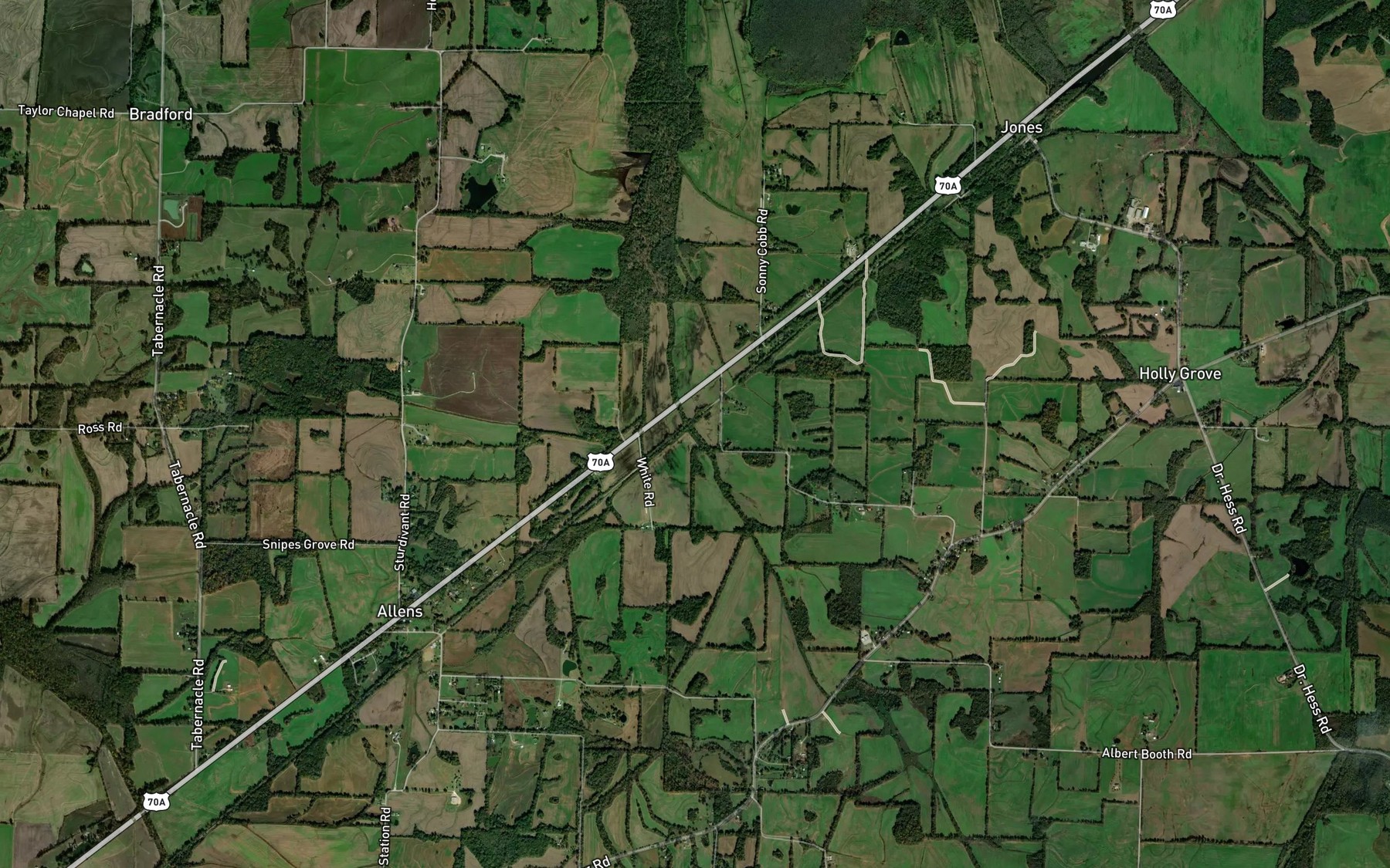 Satellite map of the Cobb Creek